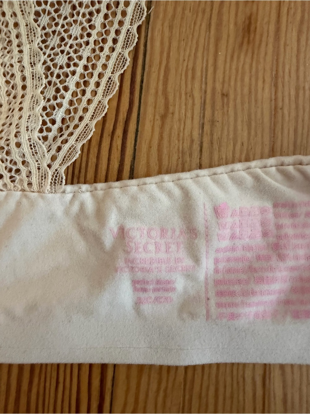 Victoria’s Secret 32C Front Close Racerback Bra Nude Beige Lace Back Push Up - Picture 4 of 4
